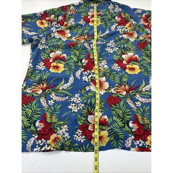 Daniel Cremieux Hawaiian Shirt Mens 2XL Tropical Leaves Hibiscus Vacation Travel - Picture 9 of 10